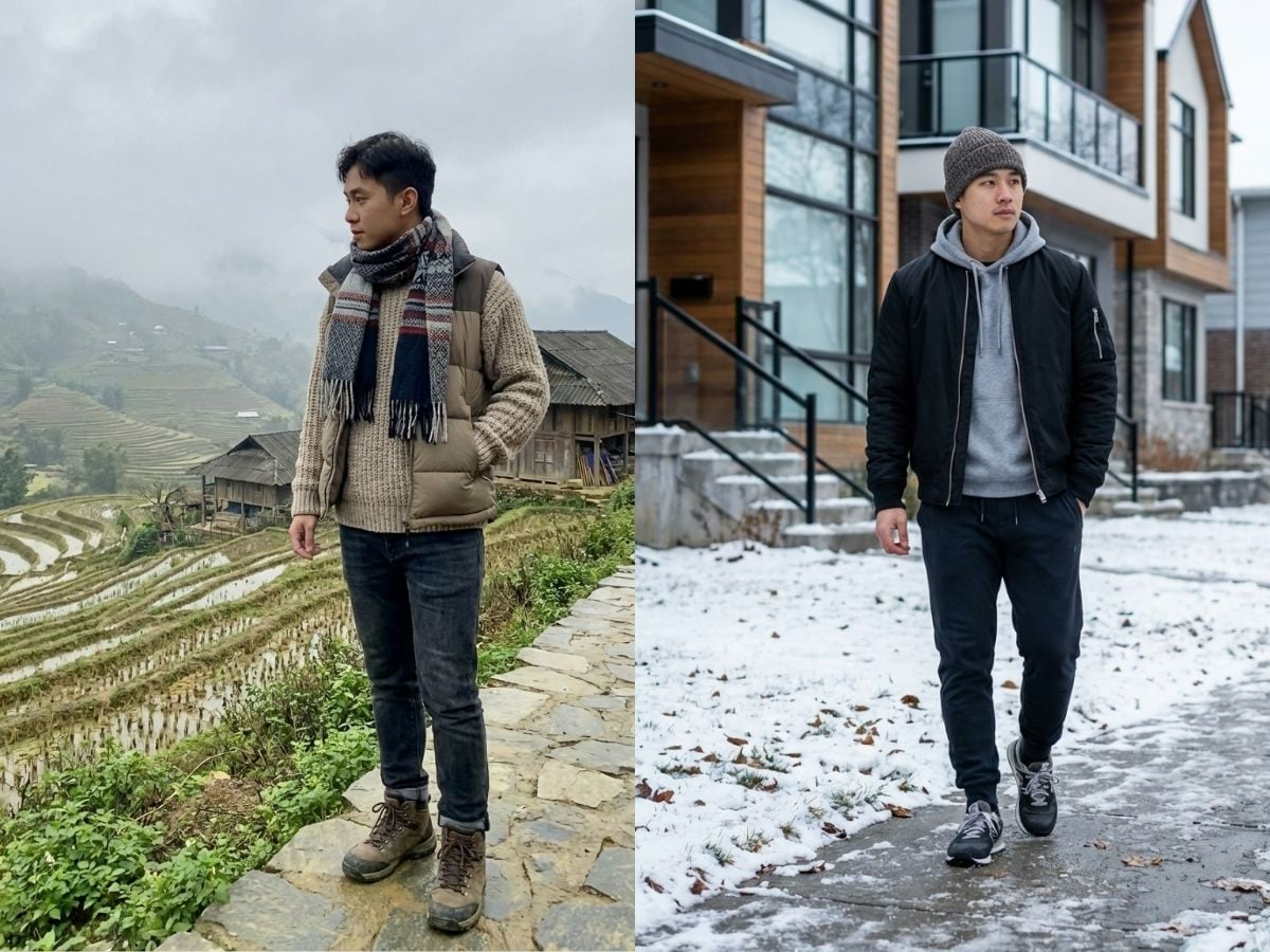 Outfit nam mùa đông ấm áp