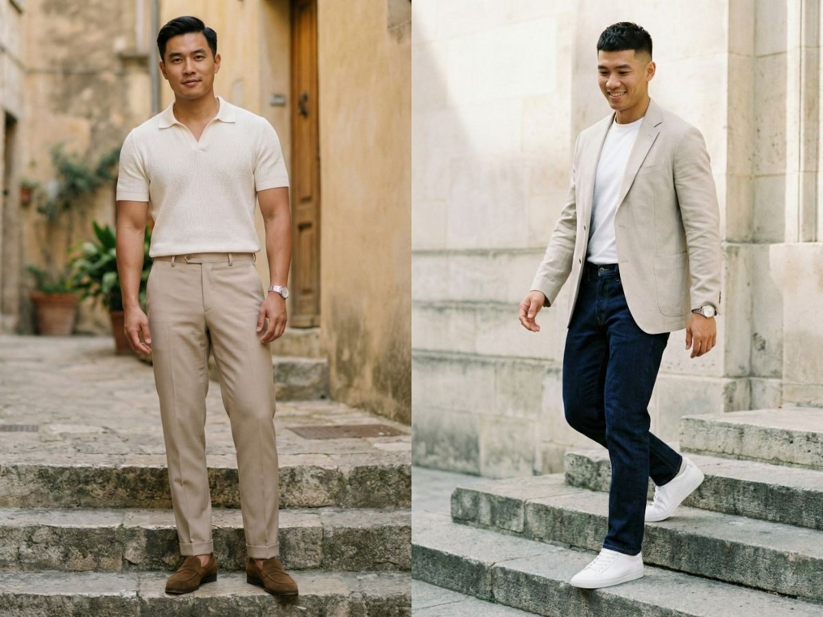 Trang phục tông trắng, xám ghi cho ngày mùng 1 Tết