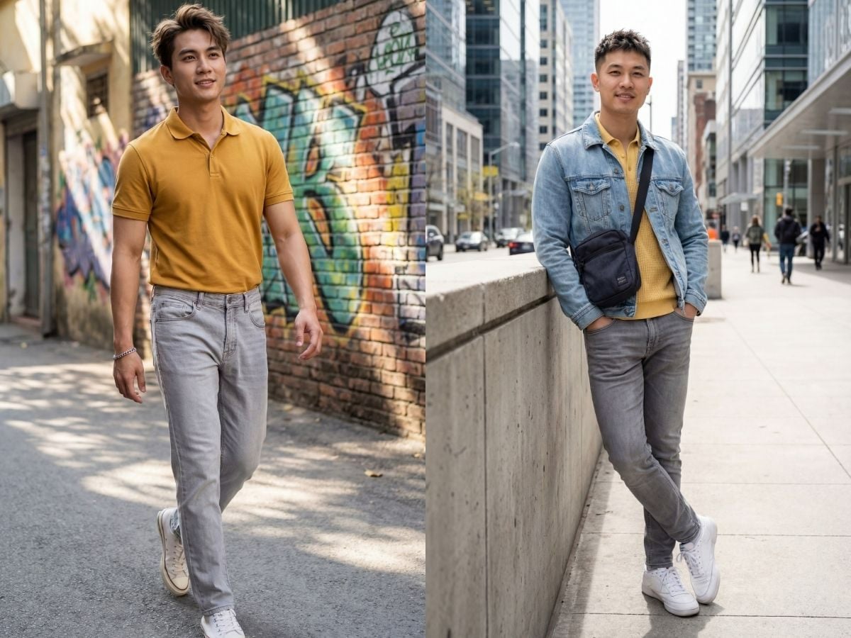 Phối đồ đi chơi với polo và quần jeans