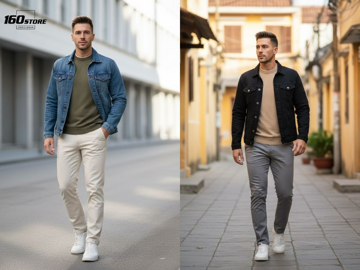 Phong cách bụi bặm với áo khoác denim