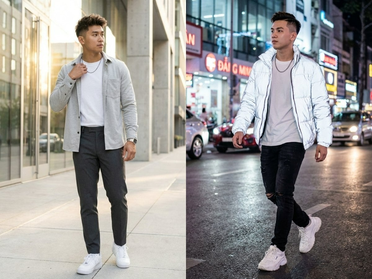 Phối phụ kiện màu bạc tạo điểm nhấn sang trọng, hiện đại