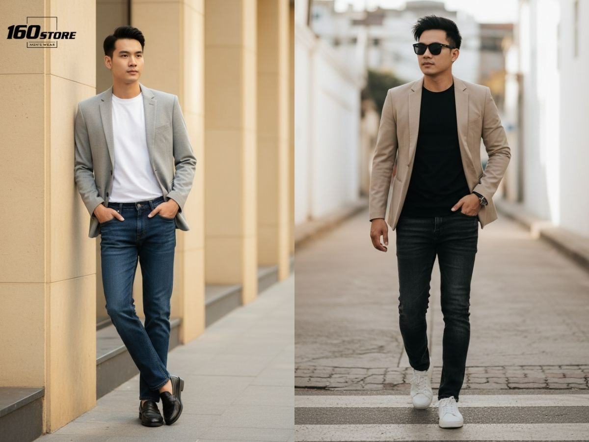 Outfit Smart Casual cho nam gầy cao 1m7
