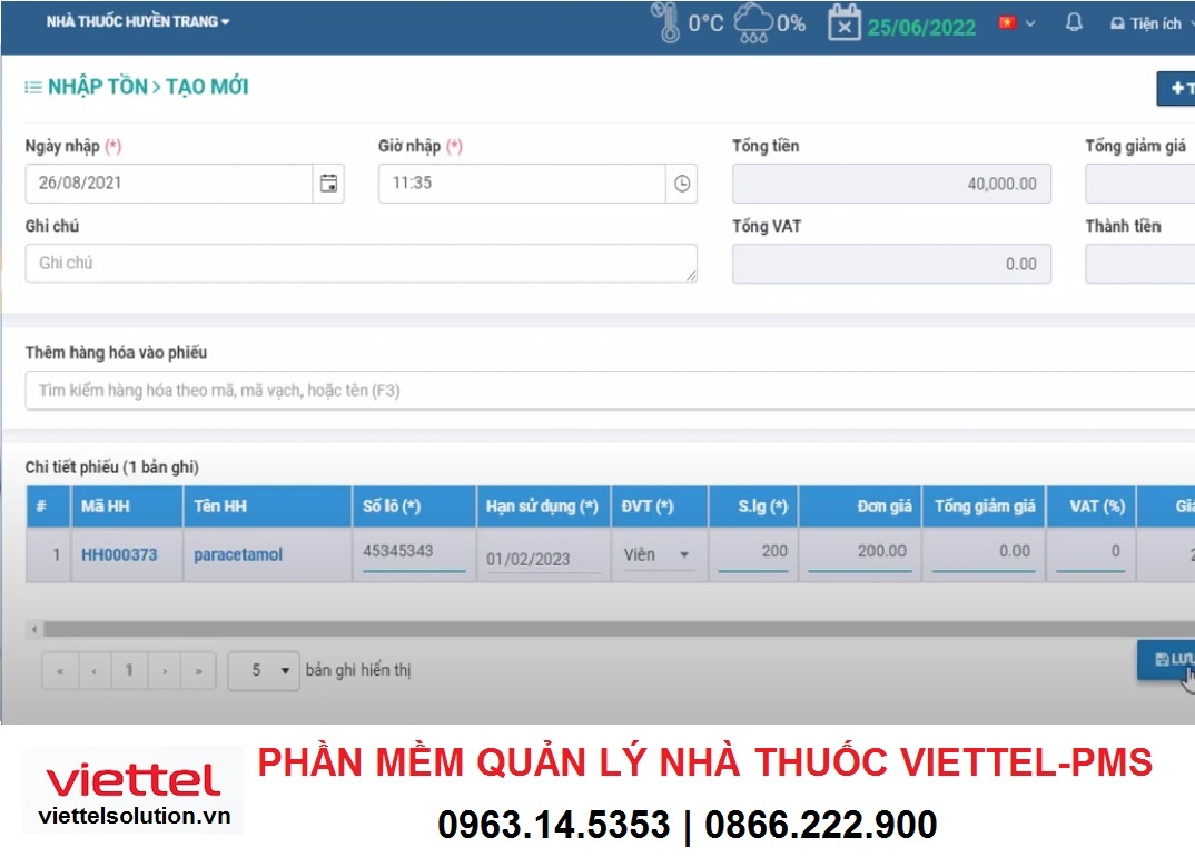 Phần mềm quản lý nhà thuốc&nbsp;Viettel