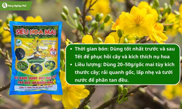 Phân bón Siêu Hoa Mai chuyên dùng cho cây mai vàng, được nhiều nhà vườn tin chọn