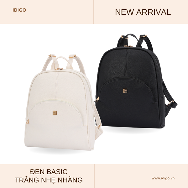 Balo UBP2-4330 đen basic, trắng nhẹ nhàng