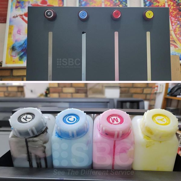 Bình mực 4 màu của máy in tem xe bình thường