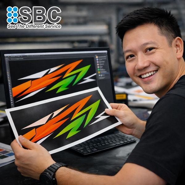 decal tem xe cao cấp khi in bởi Máy in tem xe 8 màu Roland VG3