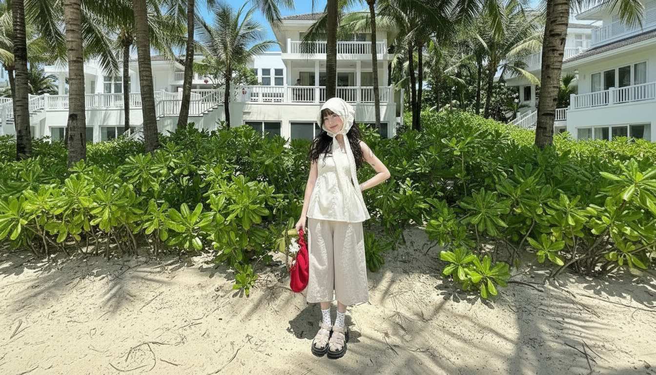 Áo baby doll phối quần culottes mềm mại và hiện đại