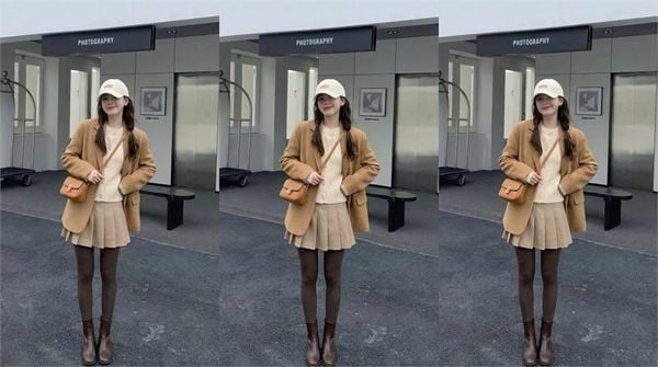 Phối đồ với chân váy chữ A ngắn - Mặc mùa đông với chân váy chữ A ngắn