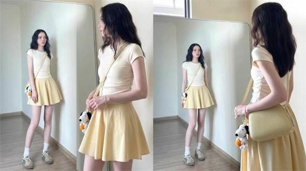 Phối đồ với chân váy chữ A ngắn - croptop kín