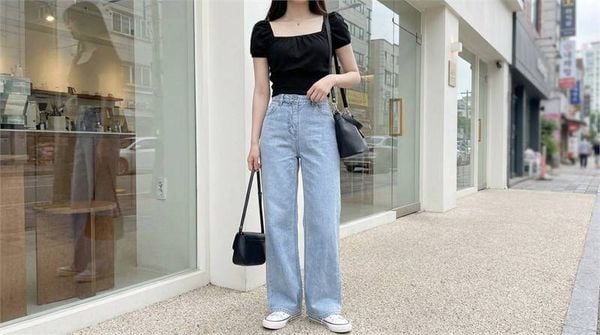 Phối đồ với quần ống suông nữ - croptop kín