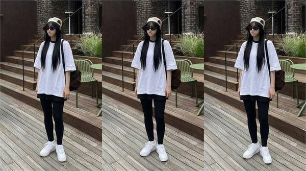 Áo thun form rộng nữ phối legging hoặc short ôm theo kiểu sporty