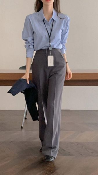Mix đồ với giày oxford nữ - quần ống rộng