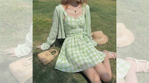 Phối đồ với chân váy chữ A ngắn - áo cardigan lửng