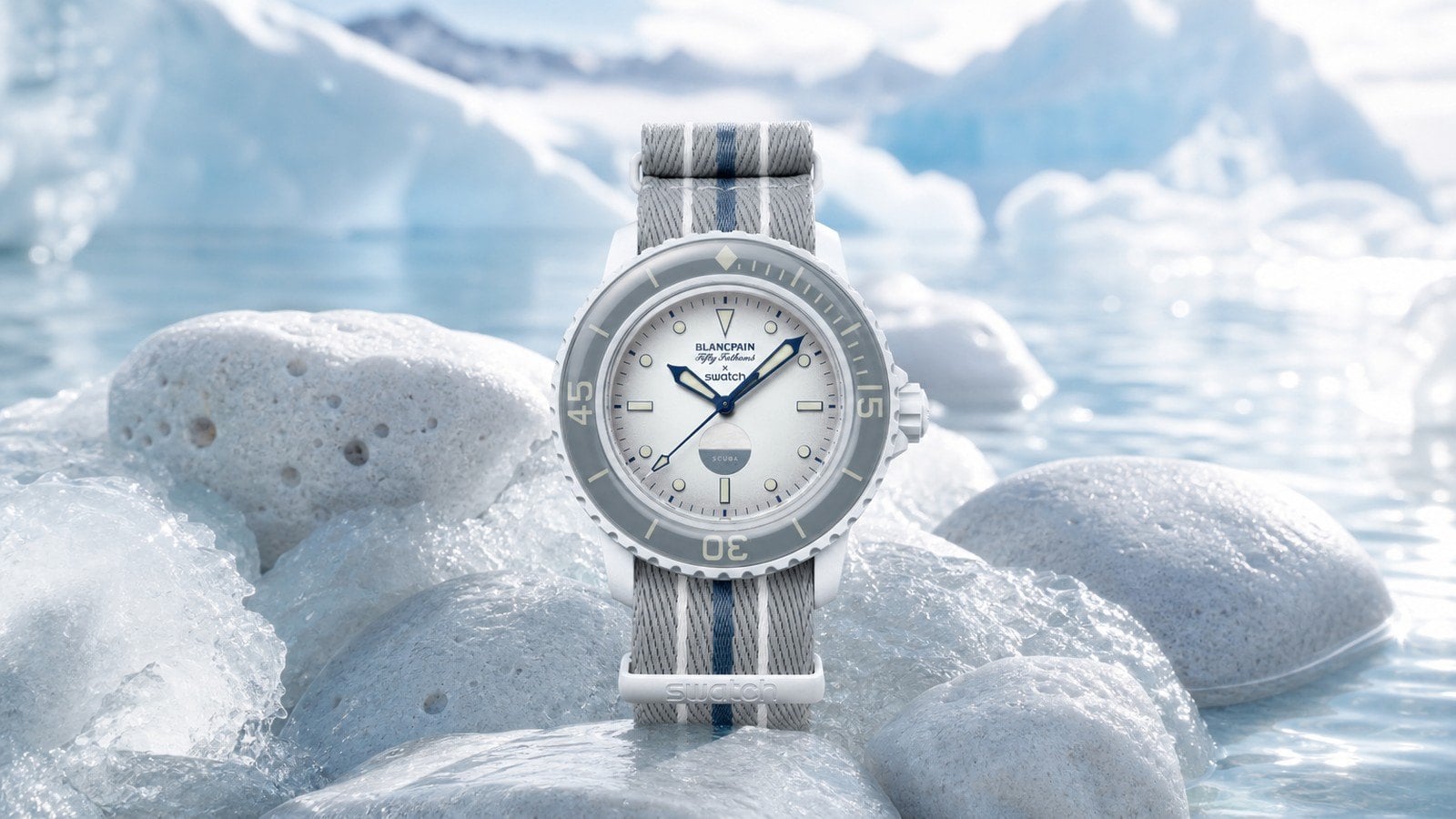 Blancpain x Swatch Antarctic Ocean sắc lạnh sáng sạch
