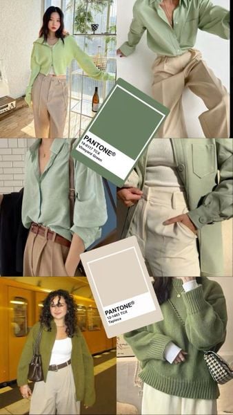 20 cách phối màu quần áo nữ và chọn Xanh mint + Be