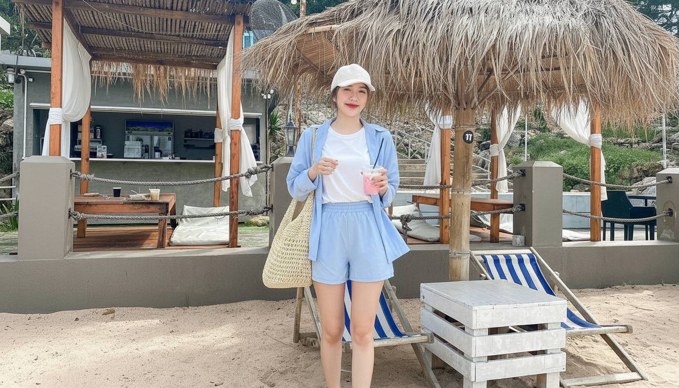 Phối áo sơ mi với áo thun nữ tạo cảm giác có lớp nhưng không quá cầu kỳ