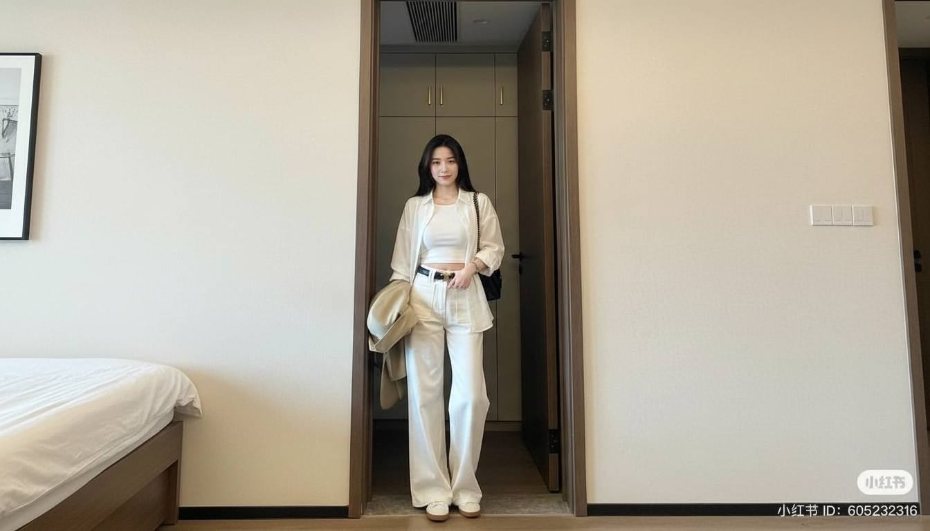 Áo sơ mi khoác ngoài áo hai dây hoặc croptop hiện đại và có điểm nhấn