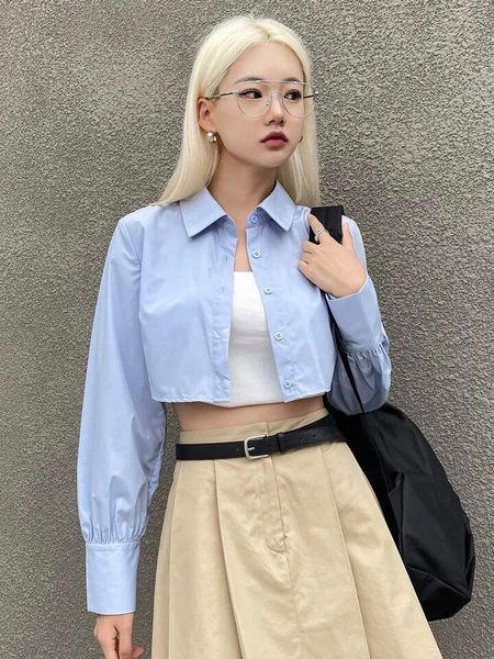 Những kiểu áo sơ mi sang chảnh - Áo sơ mi croptop