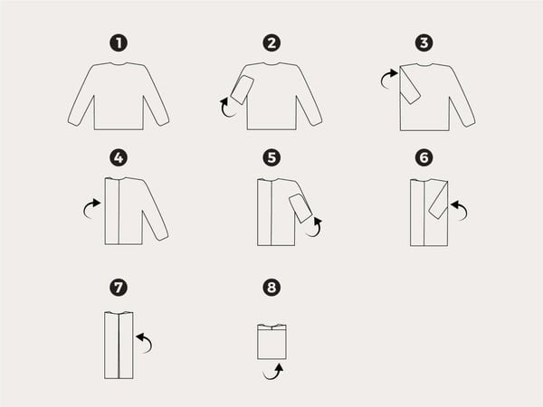 Cách gấp áo tay dài