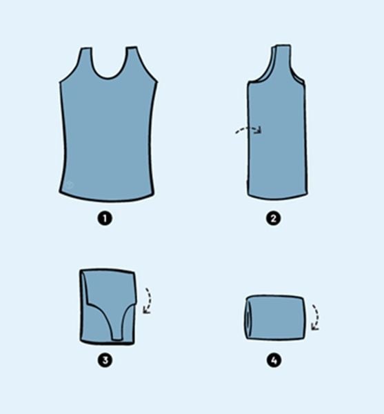 Gấp áo hai dây, ba lỗ đơn giản