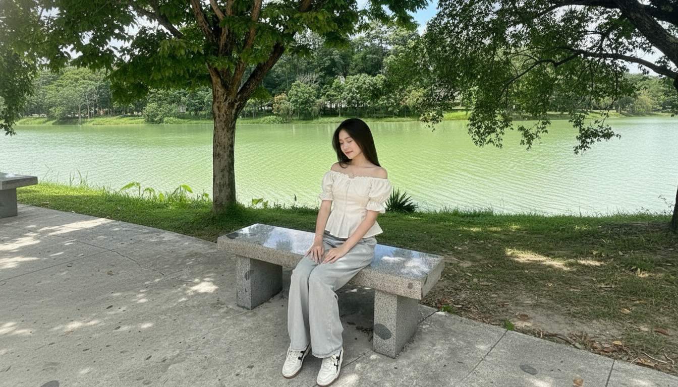 Áo baby doll phối quần baggy gọn phom trẻ và thoải mái