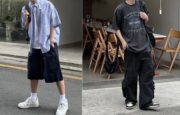 Boy phố với Quần short kaki hoặc cargo