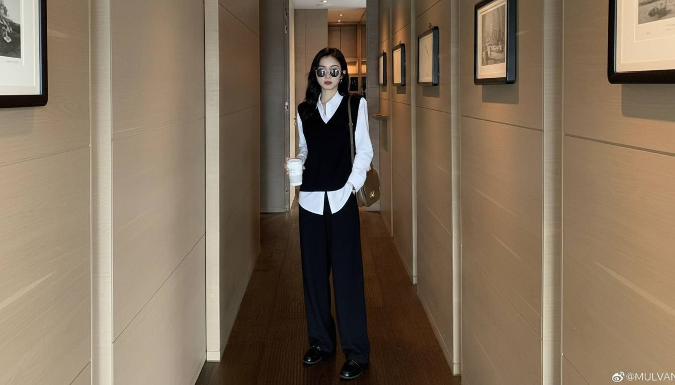 Áo gile nữ phối boots hoặc loafer cho outfit đi làm và đi chơi