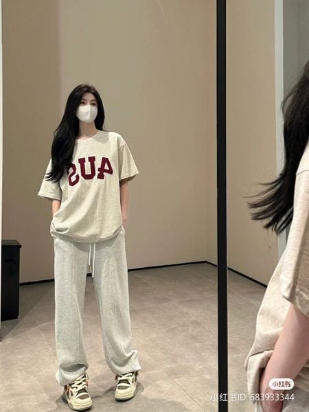 Áo thun form rộng nữ phối quần jogger hoặc quần thể thao năng động