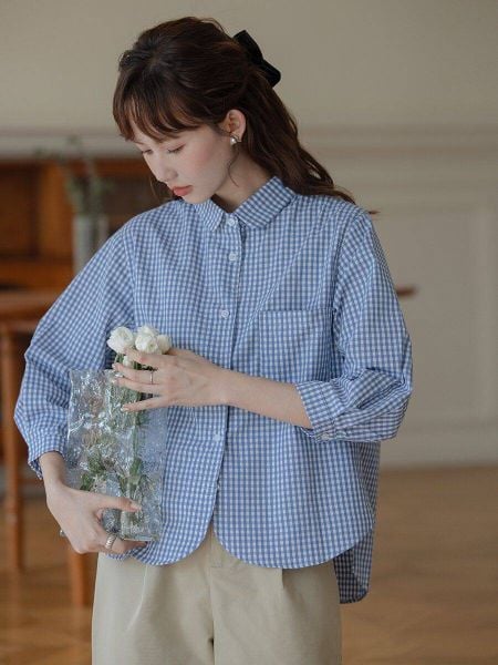 Các kiểu áo sơ mi nữ tay lỡ đẹp - form rộng