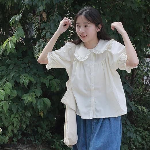 Các kiểu áo sơ mi nữ tay lỡ đẹp - cổ sen