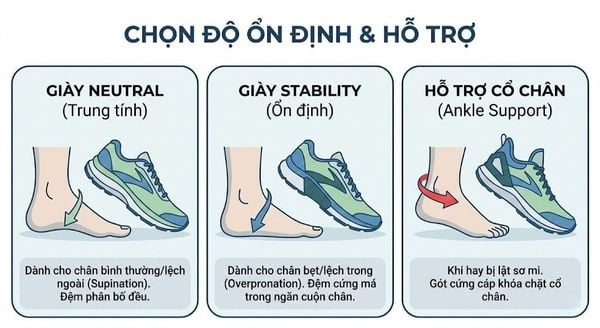 Chọn độ ổn định và hỗ trợ