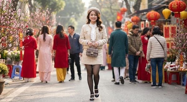 Set đồ đi chơi Tết cho nữ - Áo tweed hoặc váy tweed tiểu thư