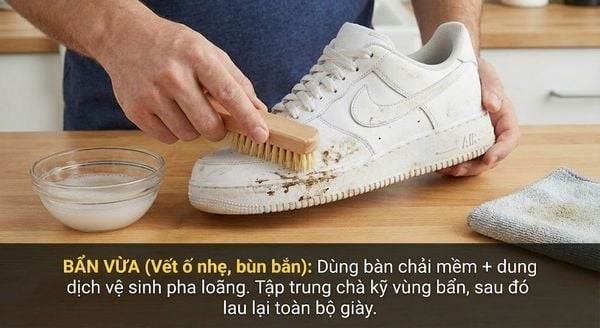 Cách giặt giày thể thao - Vệ sinh Bẩn vừa