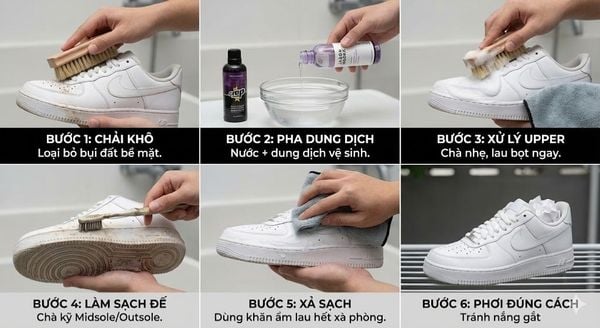 Cách giặt giày thể thao - Quy trình giặt giày thể thao bằng tay