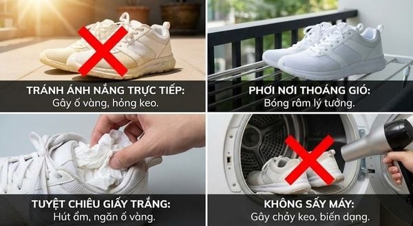 Cách giặt giày thể thao - Cách phơi giày thể thao
