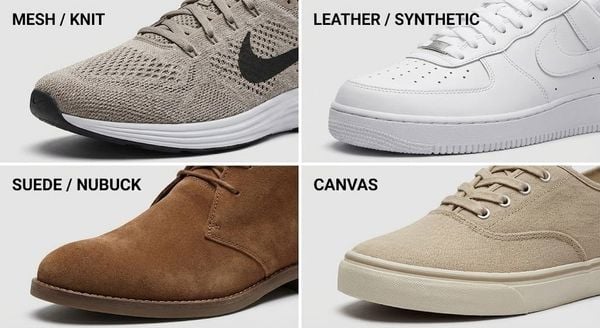 Cách giặt giày thể thao - Xác định chất liệu giày