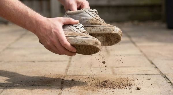 Cách giặt giày thể thao - Gõ bụi, chải khô và kiểm tra vết bẩn