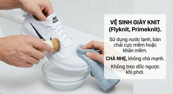 Cách giặt giày thể thao - Vệ sinh Giày Knit