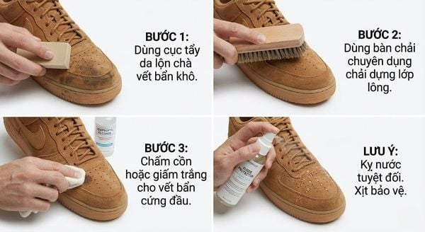 Cách giặt giày thể thao - Vệ sinh Giày Suede / Nubuck