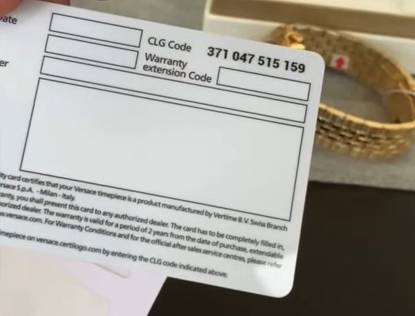 Cách check đồng hồ Versace chính hãng - Kiểm tra mã CLG (Certilogo)