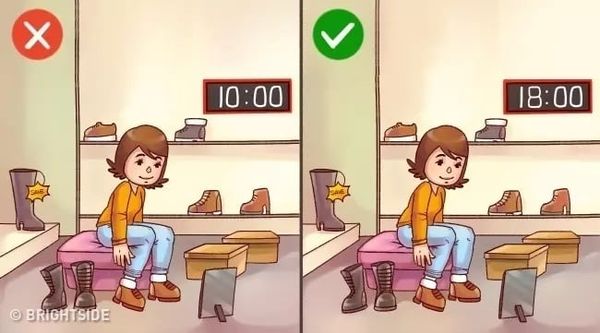 Thử giày vào buổi chiều