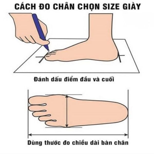 Lưu ý độ rộng và chiều cao mu bàn chân