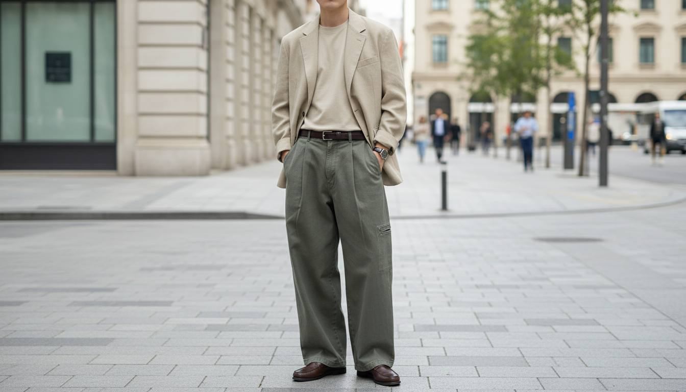 Chọn giày theo độ dài gấu quần và tinh thần outfit với quần ống suông nam