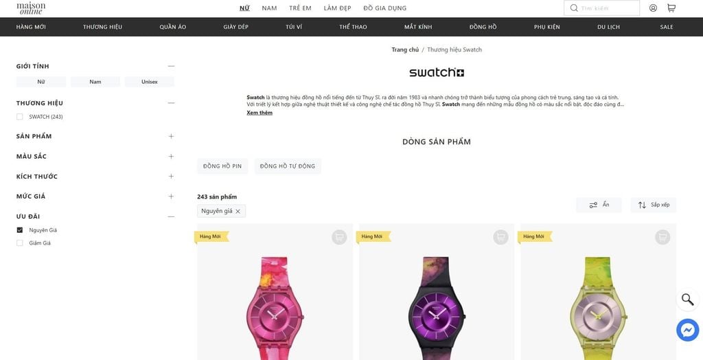 Mua đồng hồ Swatch chính hãng tại Maison Online