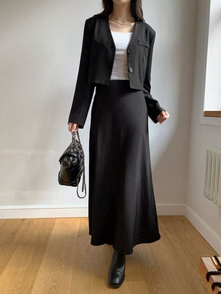 Công thức phối đồ với chân váy dài - áo blazer lửng