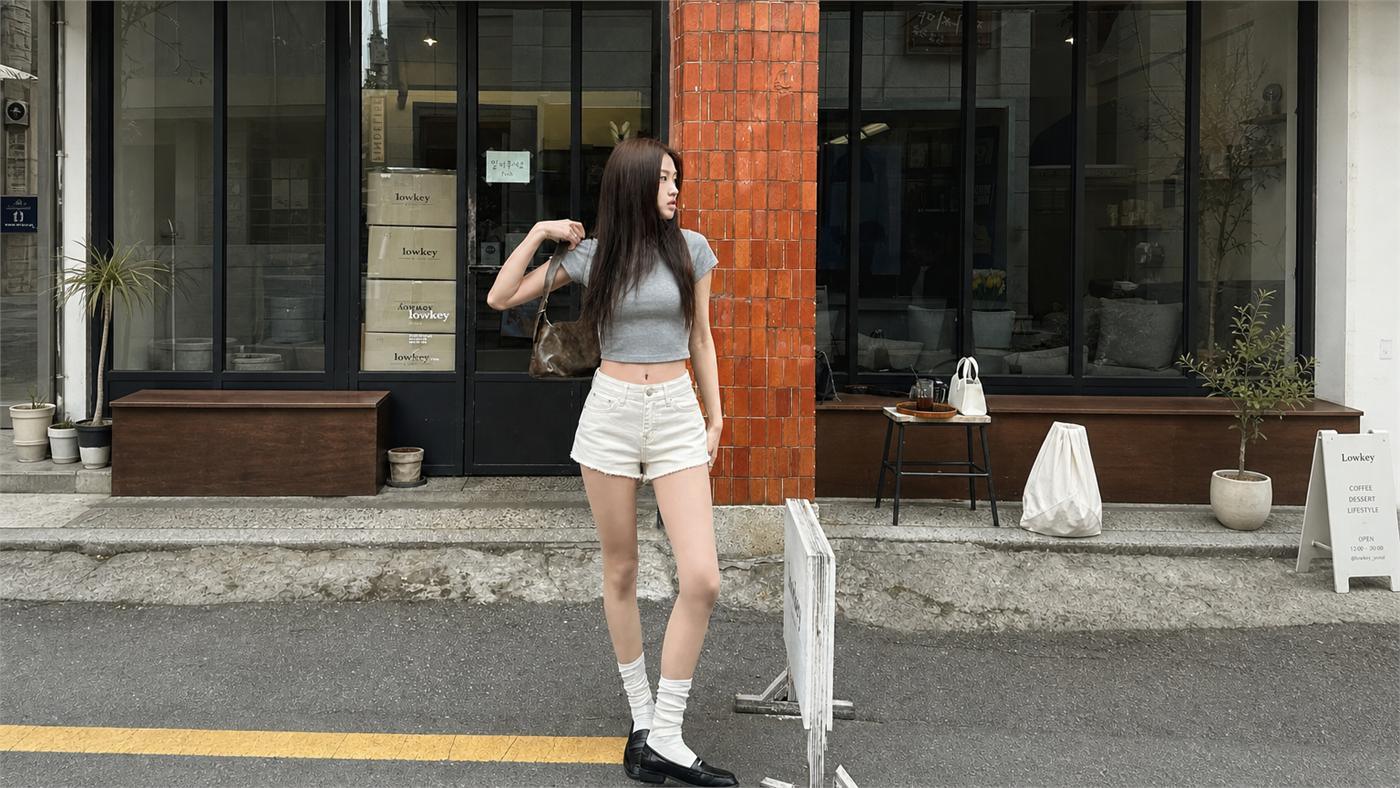 Phối quần short nữ với áo croptop năng động tôn dáng
