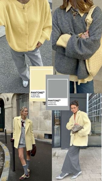Màu vàng phối với màu gì - Màu vàng và xám
