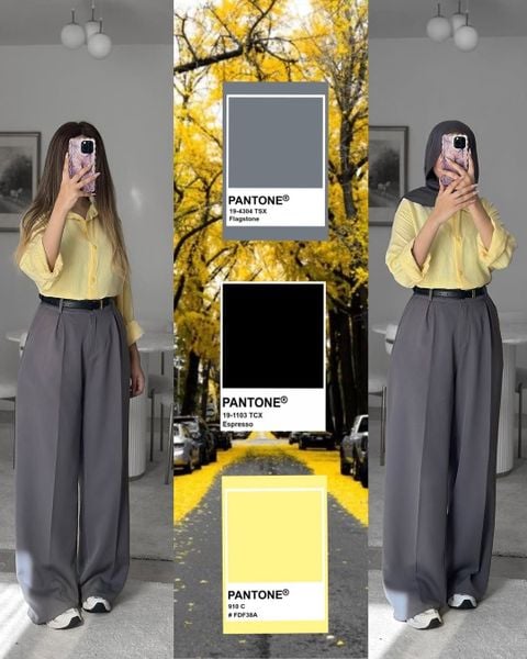 Màu xám phối với màu gì - mustard