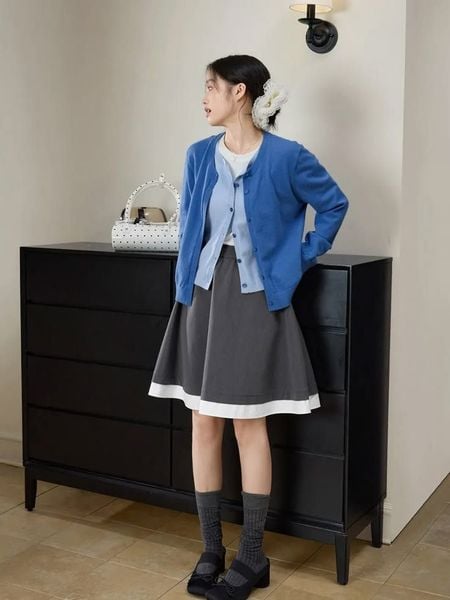 Xanh dương phối với màu gì - xám